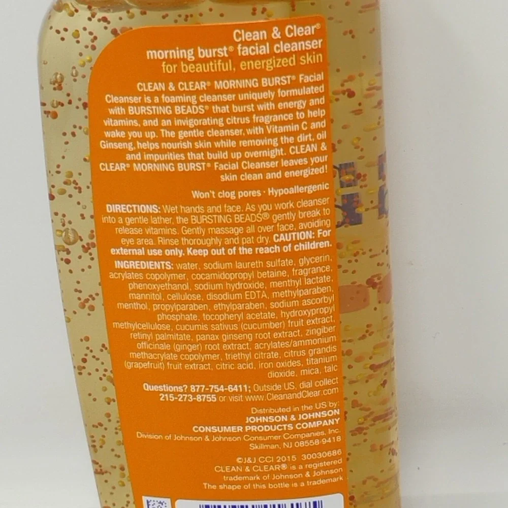 Clean & Clear Morning Burst Facial Cleanser Oil-Free Orange ORIGINAL FORMULA 8oz